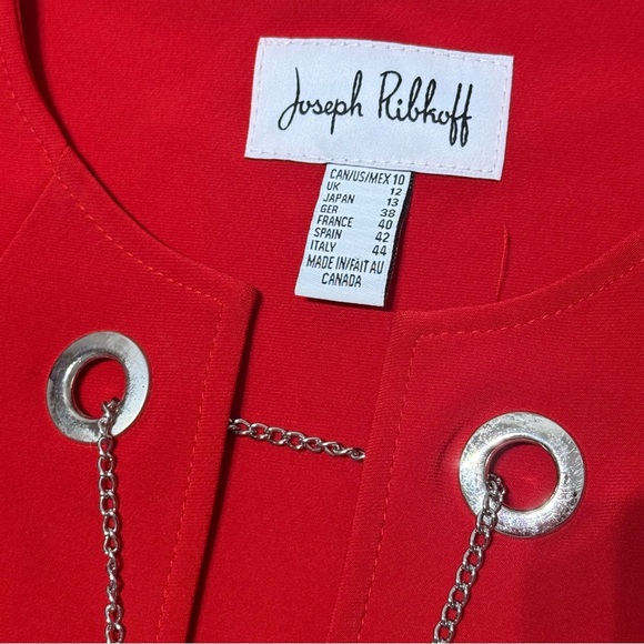 Joseph Ribkoff Merlot Dress Size 10 w/ Pockets, Eyelet Buttons and Chain Accent - Picture 5 of 13